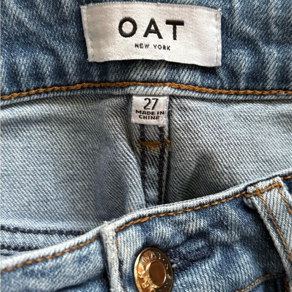 OAT New York High Rise Straight Crop Jeans Women’s Size 27 Medium Wash Denim - Picture 9 of 10